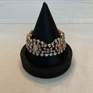 Aurora Borealis Vintage Rhinestone Gold Tone Bracelet